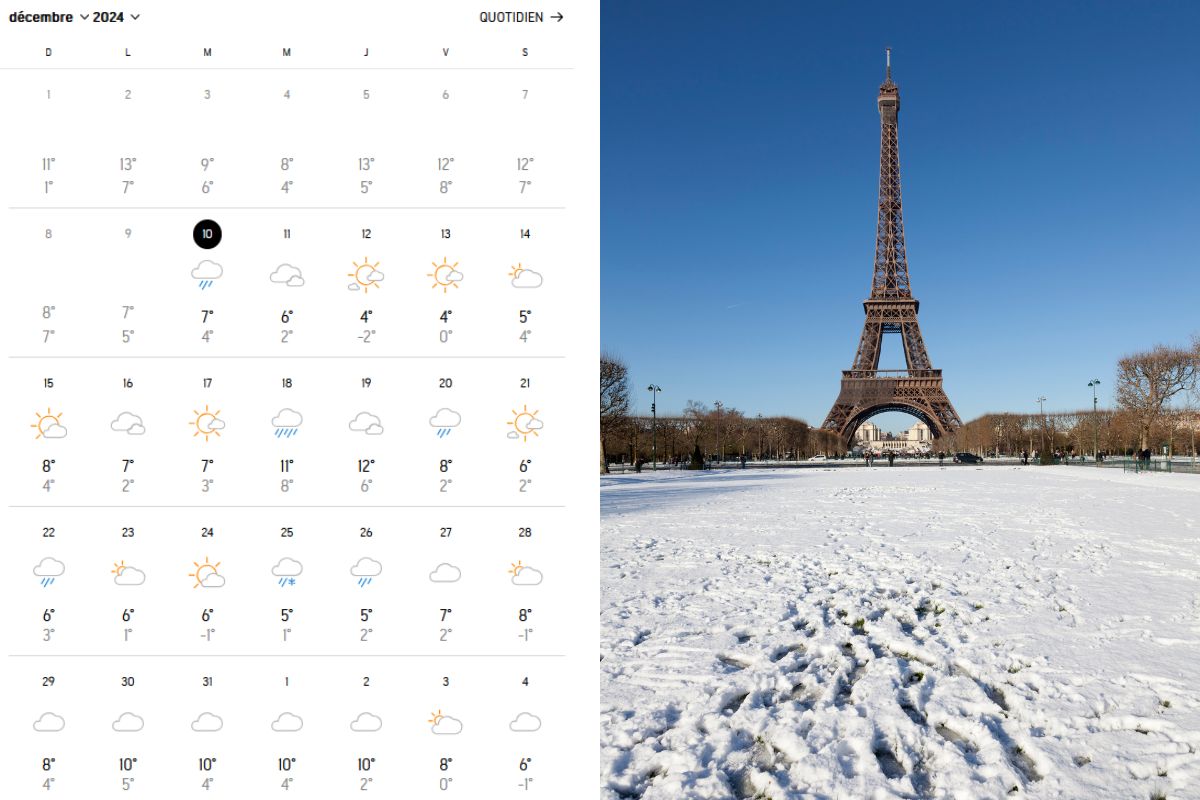 Neige à noel france paris prevision 2024