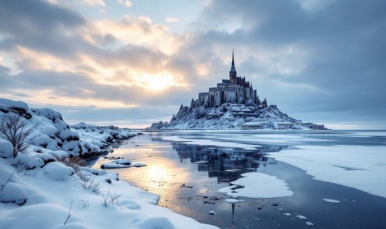 Neige Mont saint michel