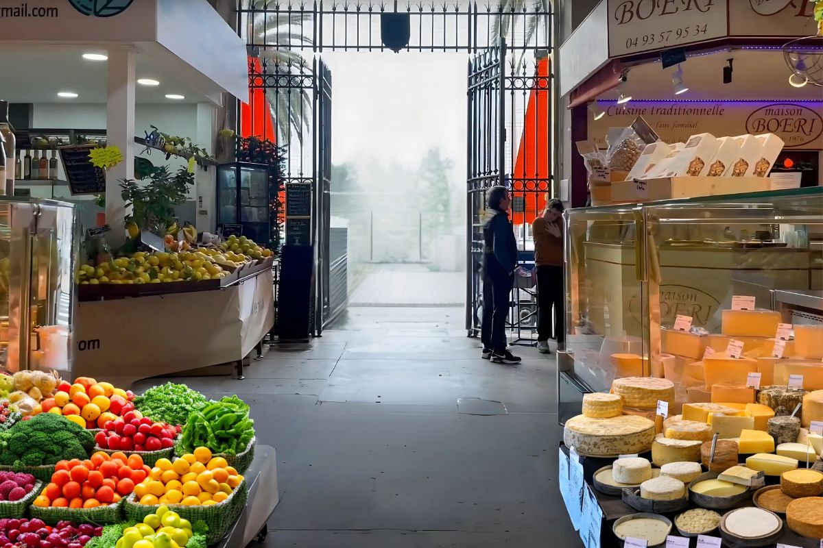 Vieille ville Menton marché des halles